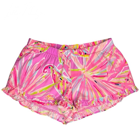 Lilly Pulitzer Kya Short Ruffle Hem Beach Shorts Amethyst Sunseekers XXS 24486 - Picture 1 of 16
